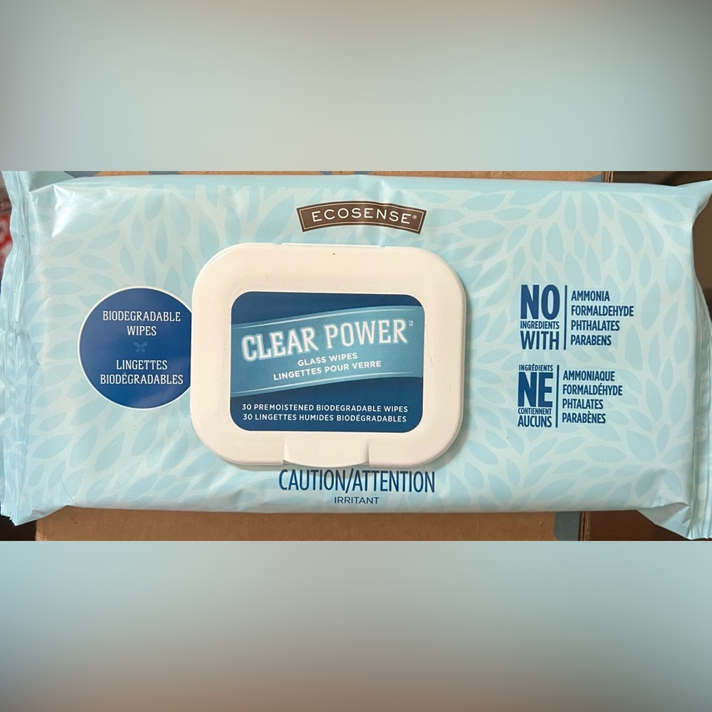 Ecosense Clear Power Glass Natural Biodegradable Cleaning Wipes
